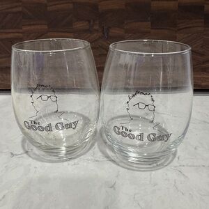 Stemless Wine Glasses - Set of 2 (Clear) Spicewood Vineyards “The Good Guy”